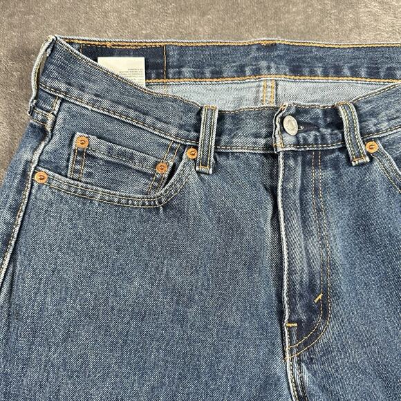 Levis 550 Jeans‎ Mens 30x32 Blue Dark Wash Relaxed Fit Cowboy Biker Worker Denim - Picture 3 of 14